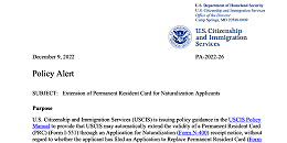 政策更新，美国移民局入籍申请人绿卡有效期自动延长24个月
